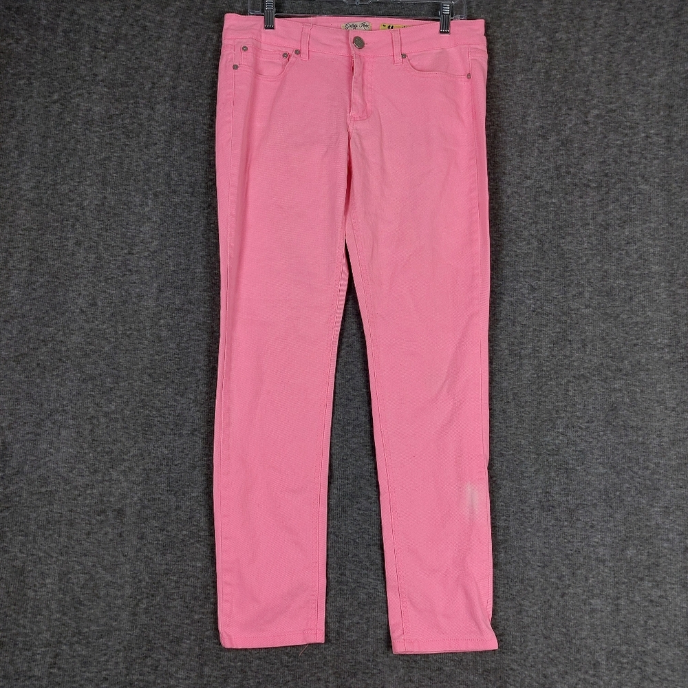 INDIGO REIN WOMENS BRIGHT NEON PINK DENIM Y2K LOW RISE SKINNY JEANS SIZE 11